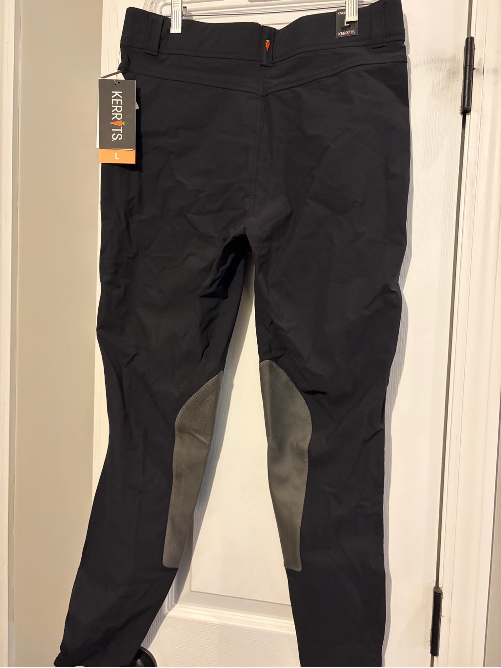 Kerrits Black Riding breeches with Gray Knee Patches